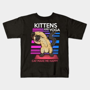 animal yoga cat cute and funny namaste Kids T-Shirt